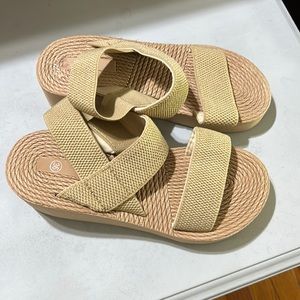 Cute slip on sandal wedge.